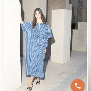 NWOT House of Sundar Striped Kaftan Dress